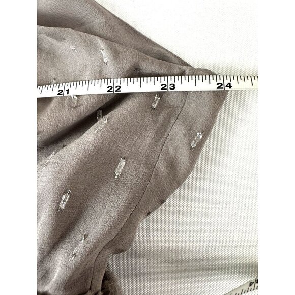 Joie Silk Gray Silver Metallic Dot Cami L Peplum Romantic Minimalist Chic - Picture 8 of 12